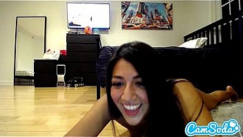 latina teen lesbian with big ass riding a fat dildo in her college dorm room