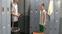Gay jocks Brent and Conner suck their cocks in locker room only on  Suite703